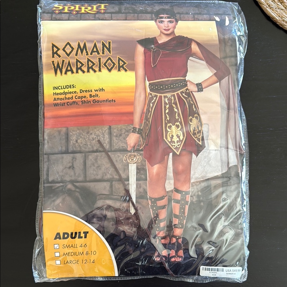 Spirit Roman Warrior Outfit with Red and Gold Accents